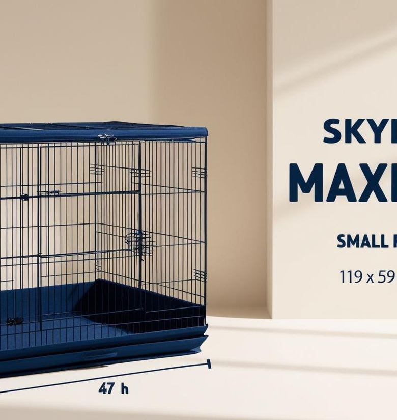 Skyline Maxi XXL Small Pet Cage Dark Blue: 119 x 59 x 47 cm (L x W x H)