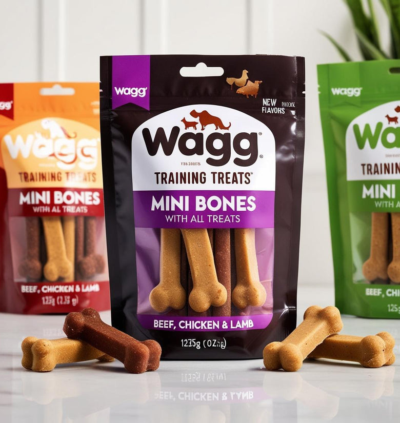Wagg Training Treats Mini Bones With Beef Chicken and Lamb 125g